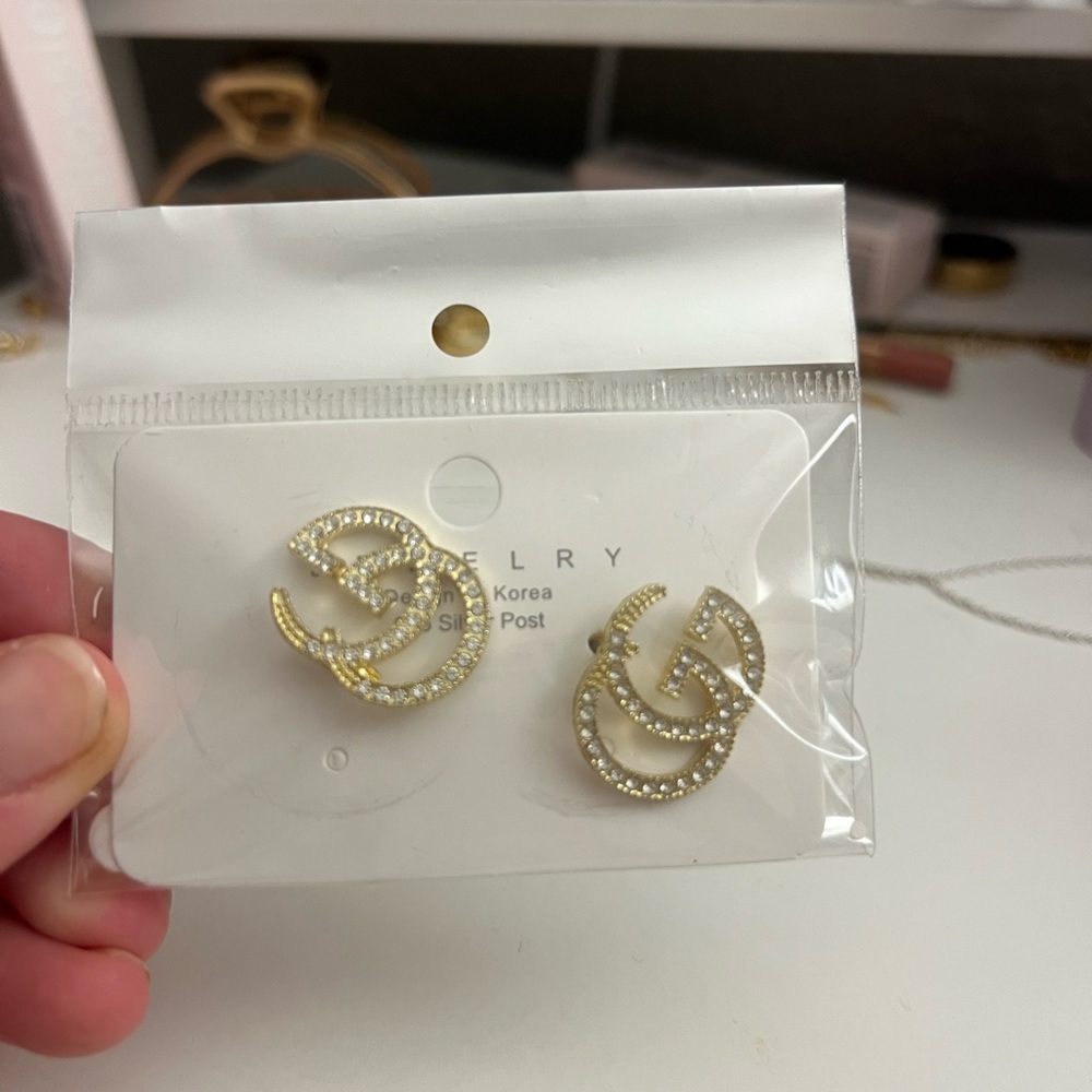 Gold Rhinestone Earrings